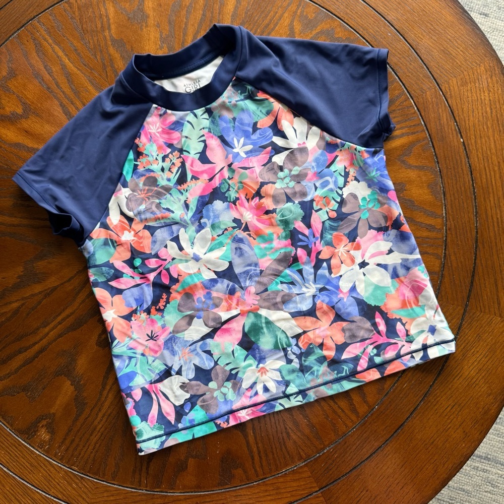 Athleta Blue Rashguard Swim Top - Picture 5 of 13